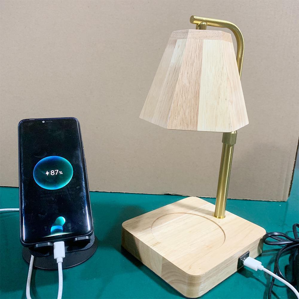 Wooden Hexagonal Liftable Melting Table Lamp