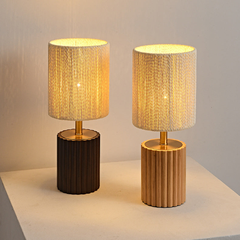 Round Cylinder Paper Rope Table Lamp