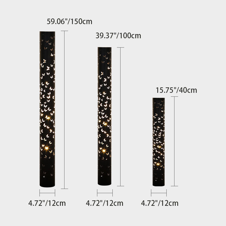 Cylinder Butterfly Iron Aluminum Floor Lamp