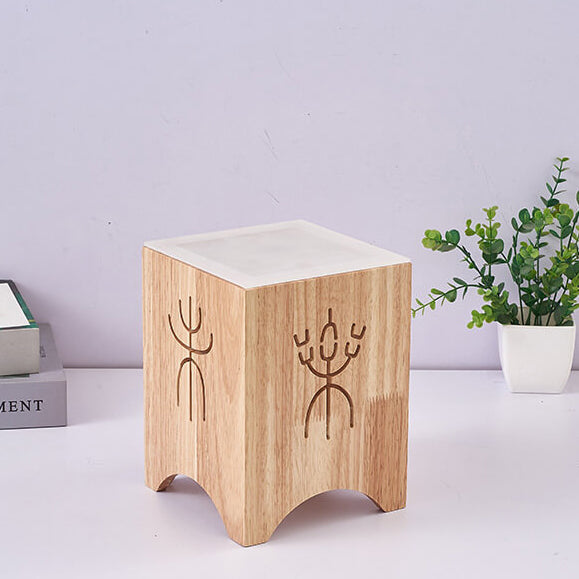 Harajuku Solid Wood Hollow Table Lamp