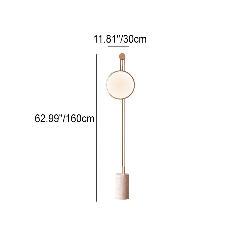 Round Iron Faux Marble Floor Lamp