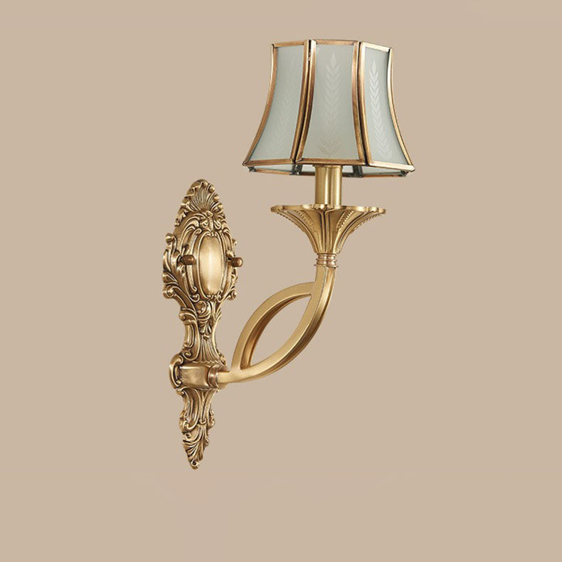 Hexagonal Wheat Copper Glass Wall Lamp