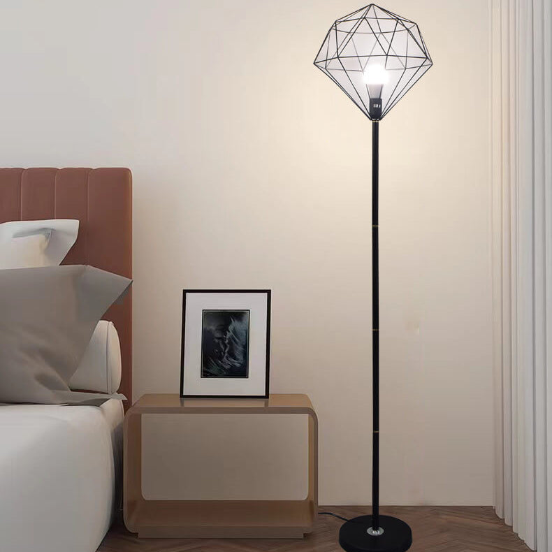 Iron Hollow Diamond Shape Floor Lamp