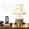 Plum Flower Embroidered Fabric Table Lamp