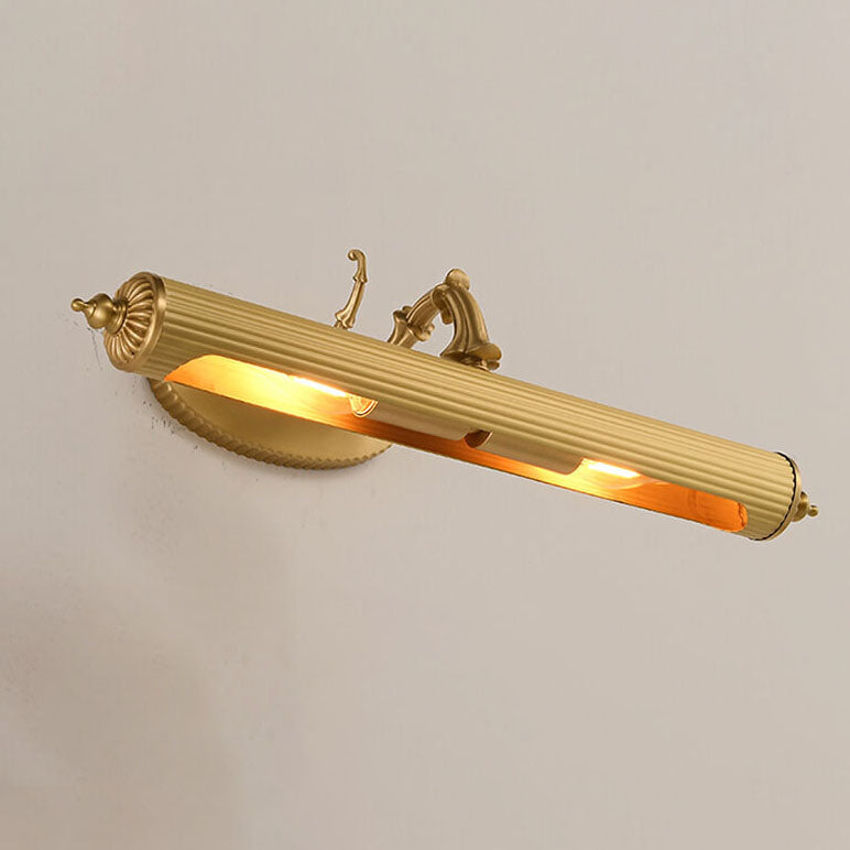 Antique Copper Cylindrical Mirror 2-Light Wall Lamp
