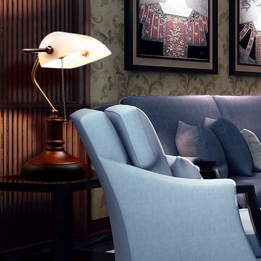 Floral Pattern Glass Wood Table Lamp