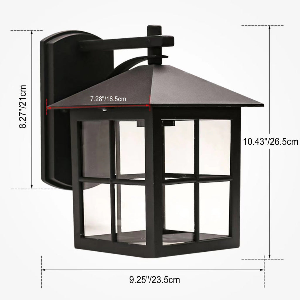 Aluminum Square Glass Patio Outdoor Light