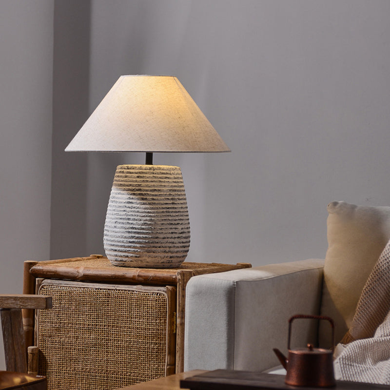 Ceramic Jar Linen Fabric Table Lamp