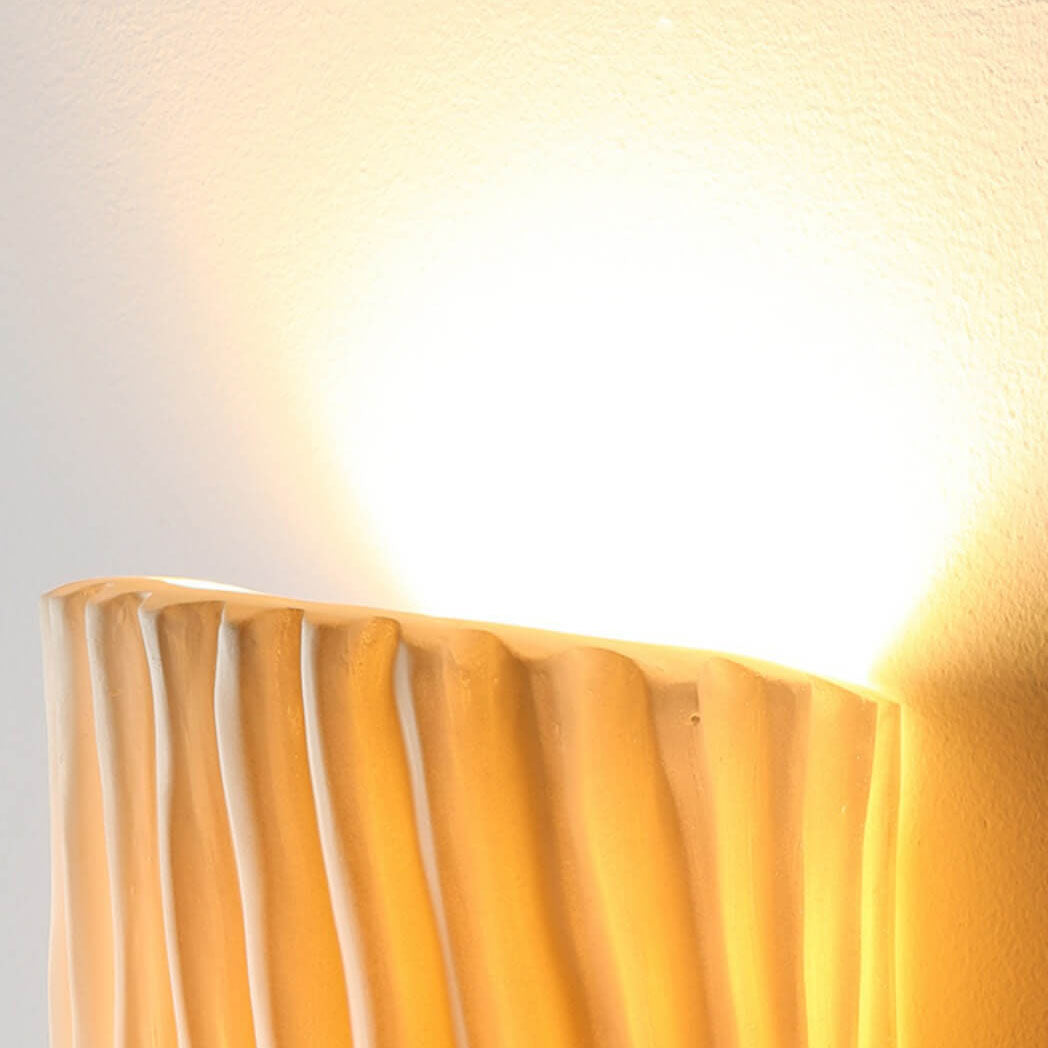 Resin Striped Half Cylinder 2-Light Wall Lamp