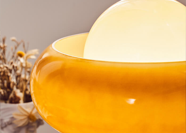 Glass Egg Tart Iron Table Lamp