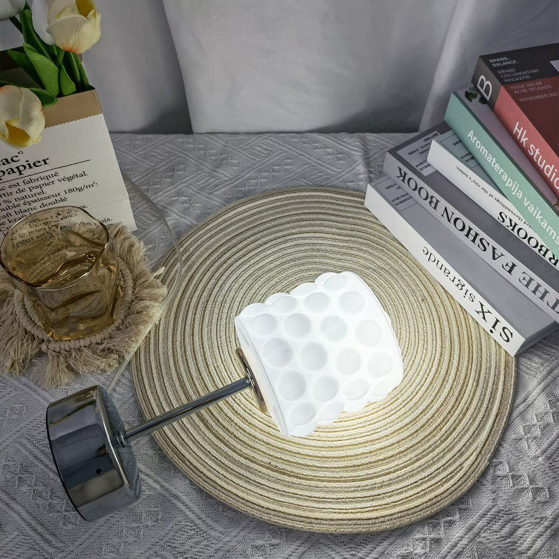 Glass Metal Reading Table Lamp