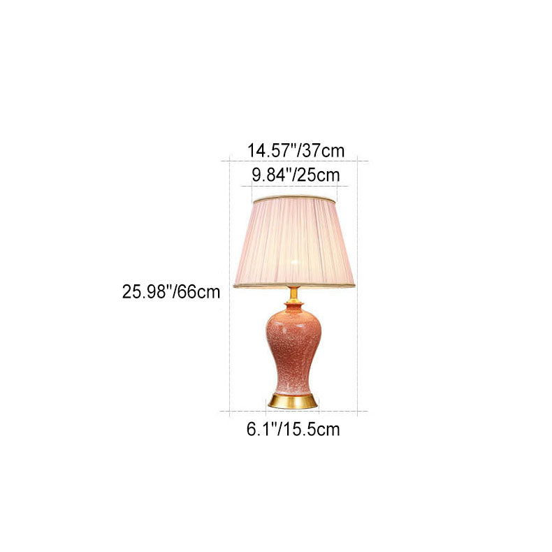 Fabric Ceramic Vase Home Table Lamp