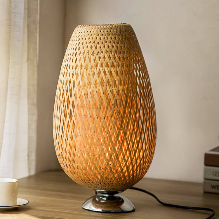 Moso Bamboo Wood Iron Table Lamp