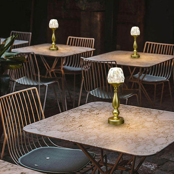 Gem Column Plastic Metal Table Lamp
