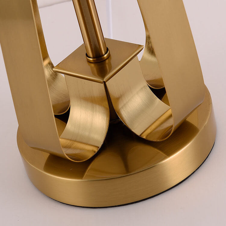Black Fabric Gold Geometric Table Lamp
