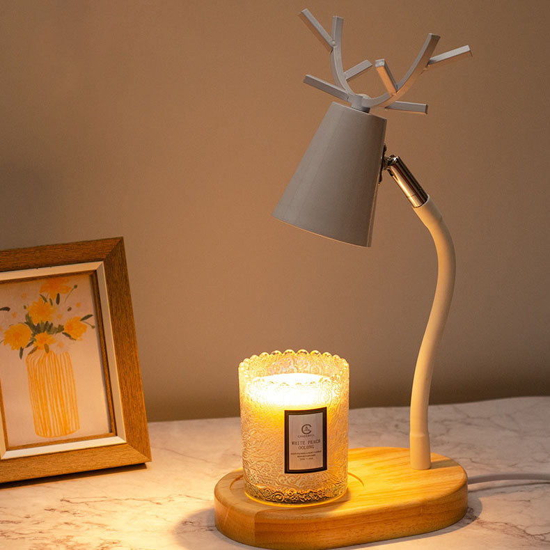 Iron Antler Solid Wood Table Lamp
