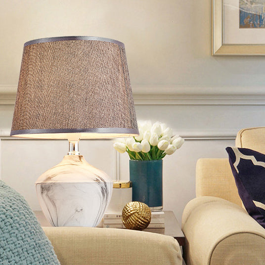 Cylinder Vase Ceramic Fabric Table Lamp