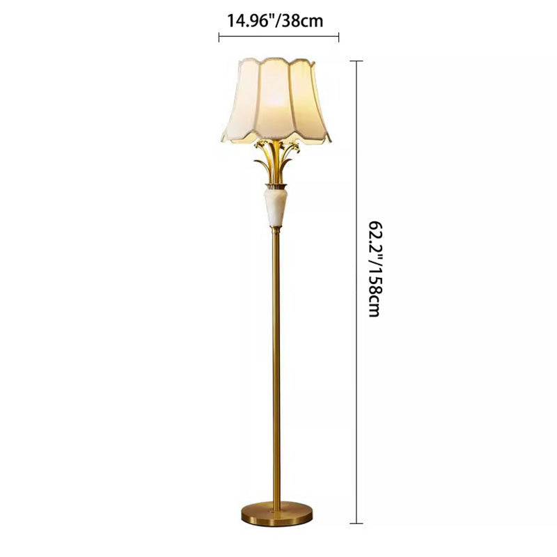 Fabric Jade All Copper Floor Lamp