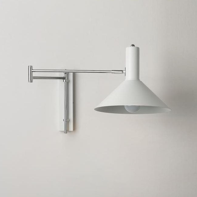 Round Tapered Iron Retractable Wall Lamp