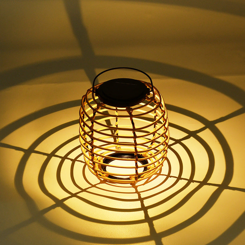 Rattan Weaving Cylinder Garden Outdoor Light