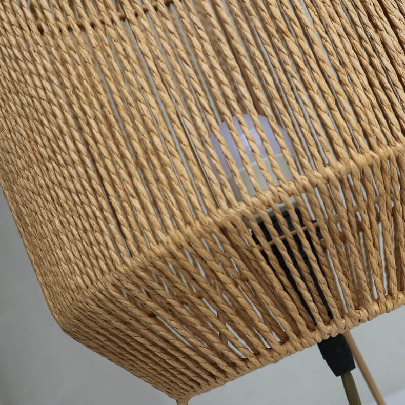 Hemp Rope Weaving Cage Table Lamp