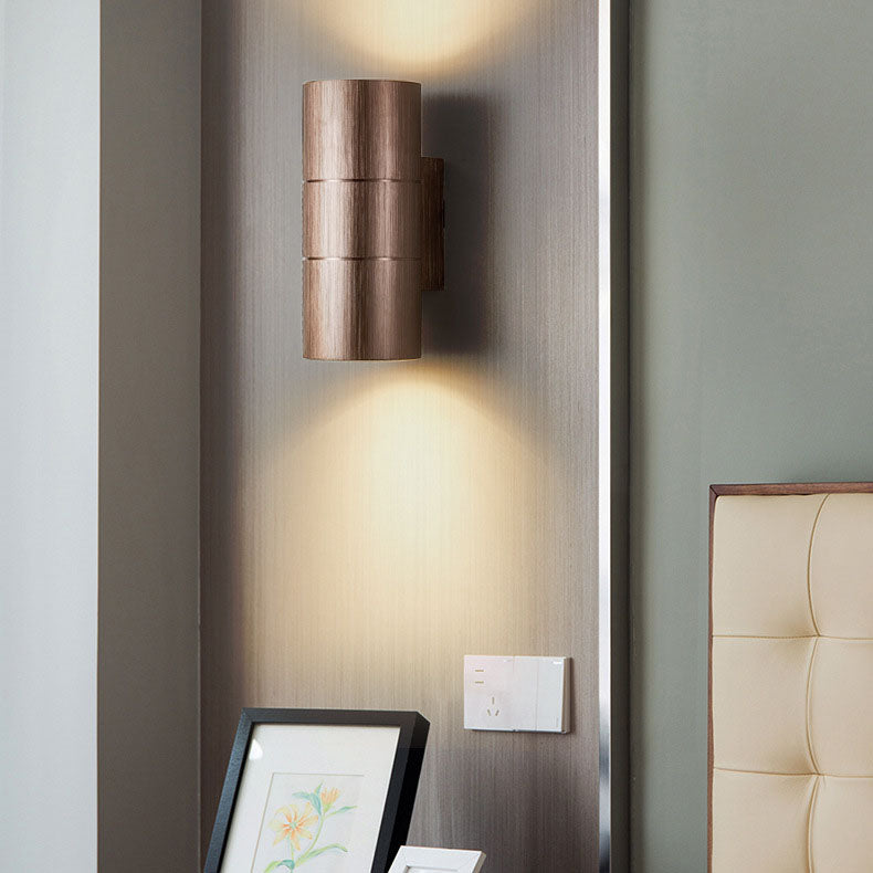 Cylindrical Brushed Aluminum Wall Lamp