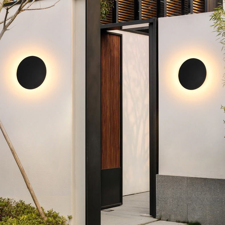 Round Aluminum Acrylic Patio Outdoor Light
