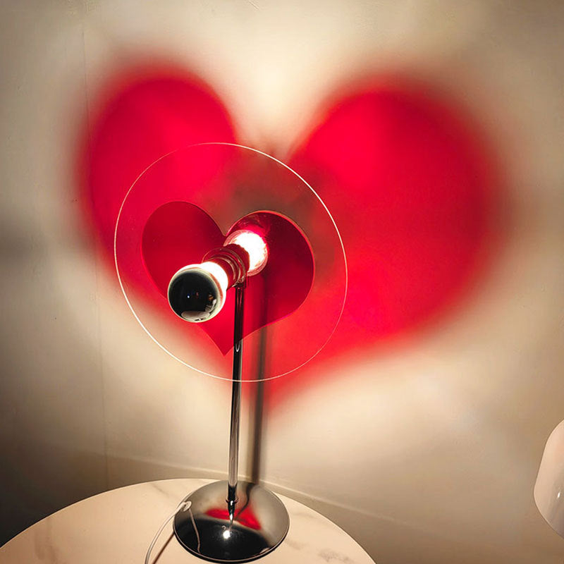Heart Round Metal Acrylic Table Lamp
