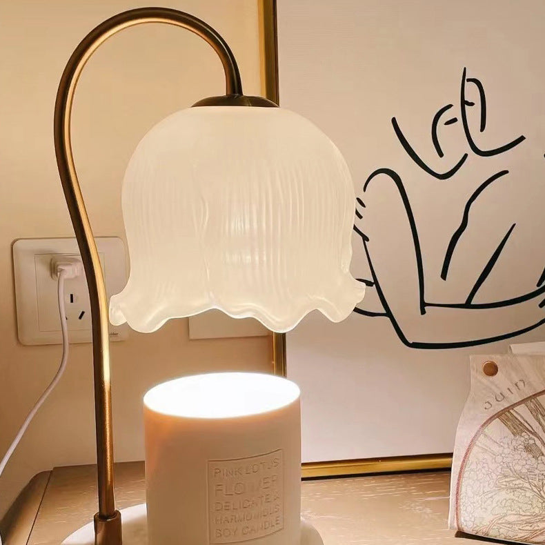 Bell Orchid Glass Marble Table Lamp