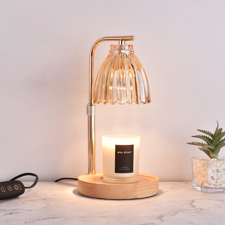 Flower Shaped Glass Iron Table Lamp
