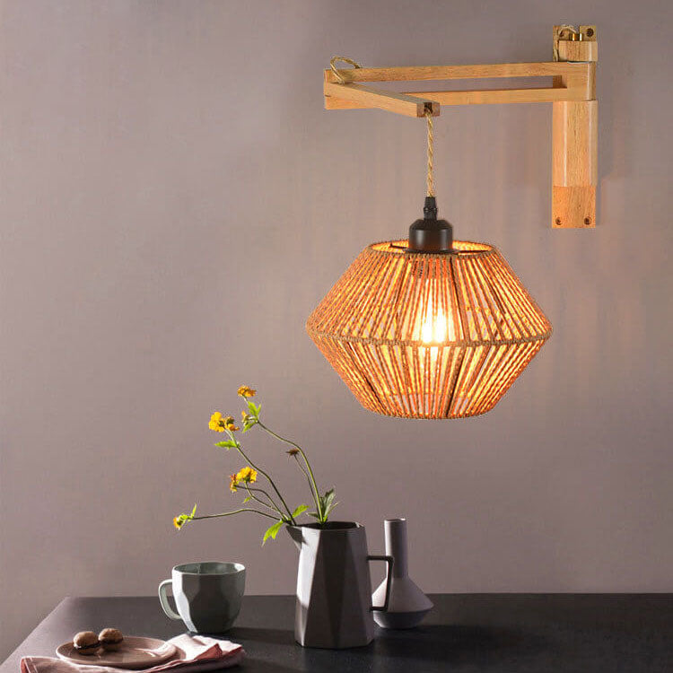 Rope Weaving Lantern Cage Wall Lamp