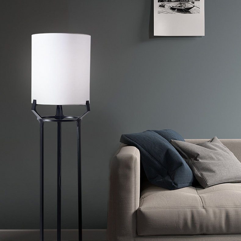 Fabric Round Iron Tripod Floor Lamp