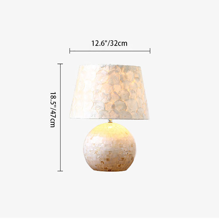 Round Oval Hardware Fabric Table Lamp