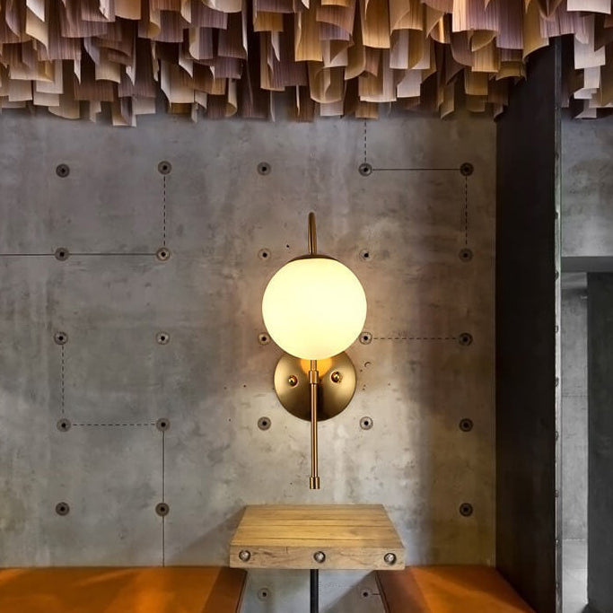 Iron Glass Globe Wall Lamp