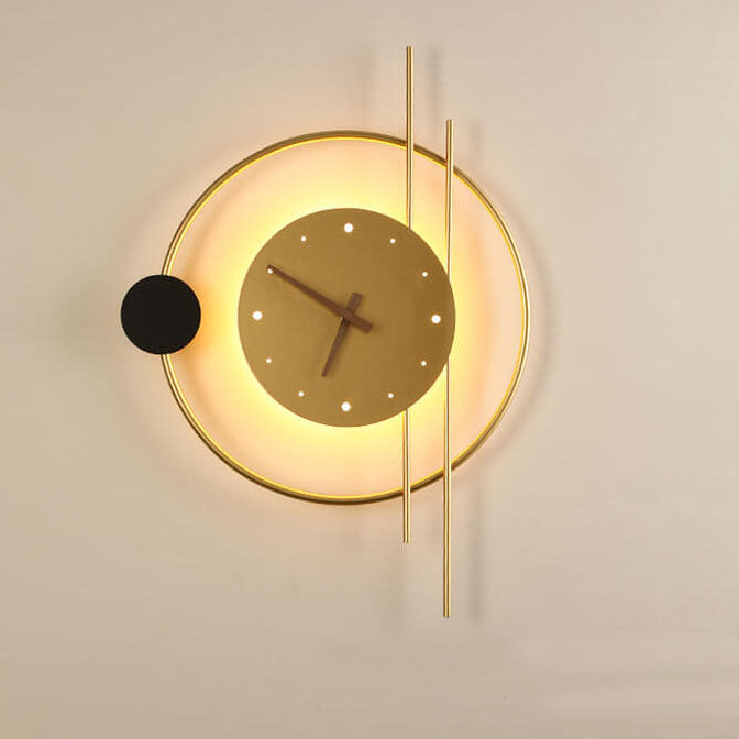 Iron Clock Wall Lamp