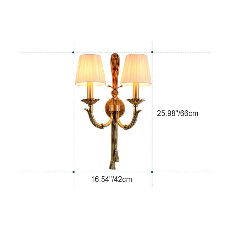 Floral Round Candle Holder 2-Light Wall Lamp