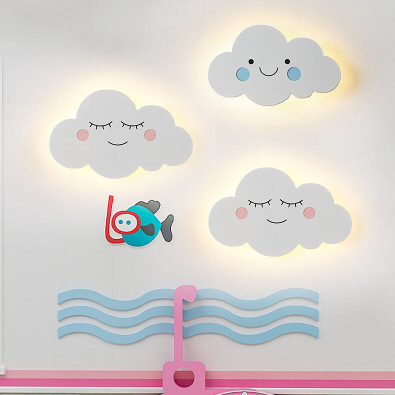 Clouds Iron Emoji Kids Wall Lamp