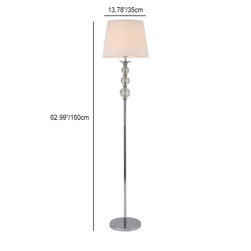 Fabric Cone Glass Plated Floor Lamp