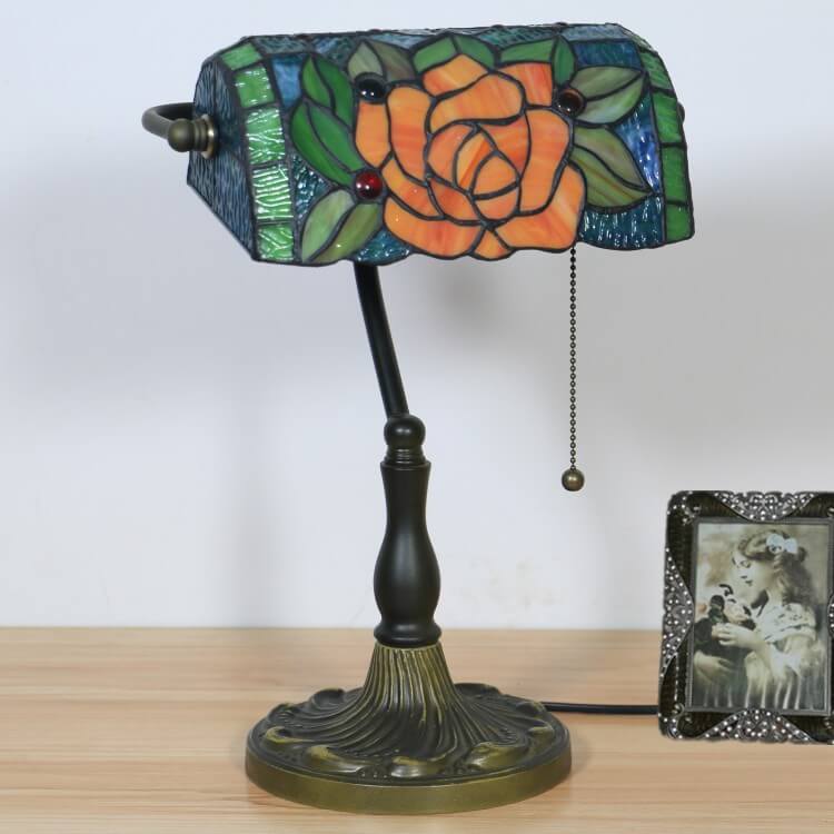 Blooming Flowers Stained Glass Table Lamp