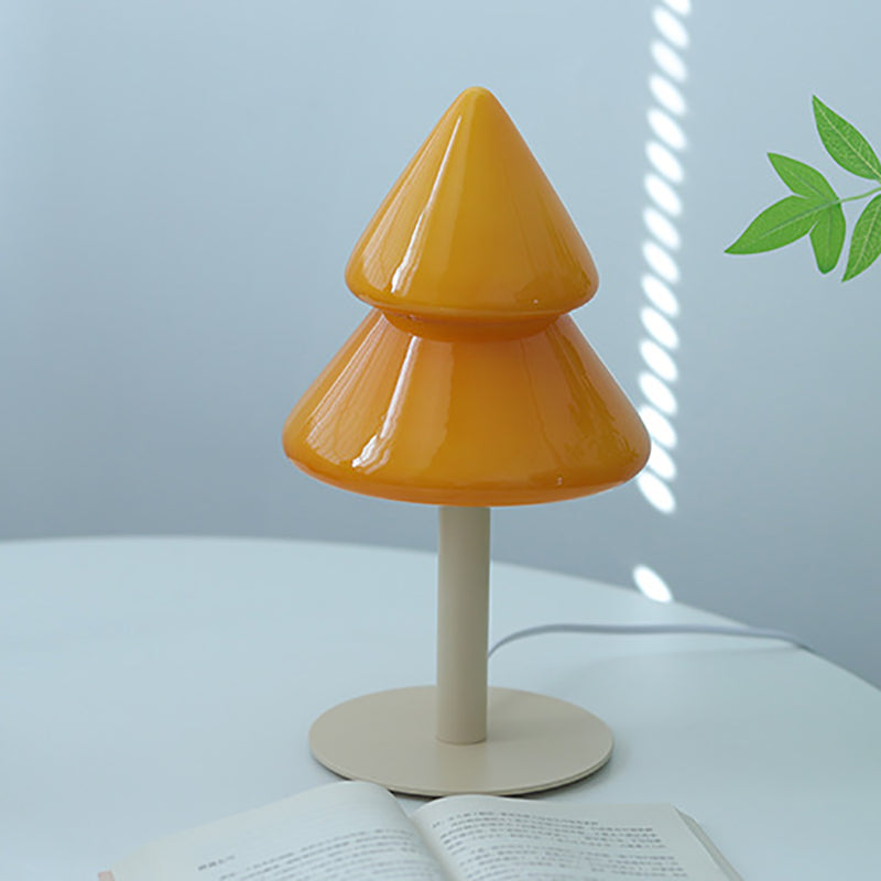 Iron Glass Christmas Tree Table Lamp