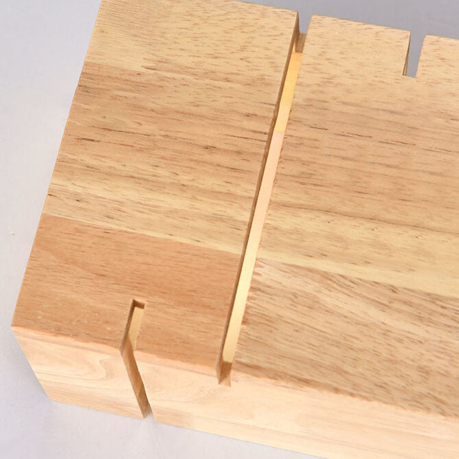 Wooden Square 2-Light Wall Lamp