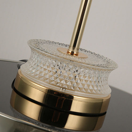 Stainless Steel Column Carved Table Lamp