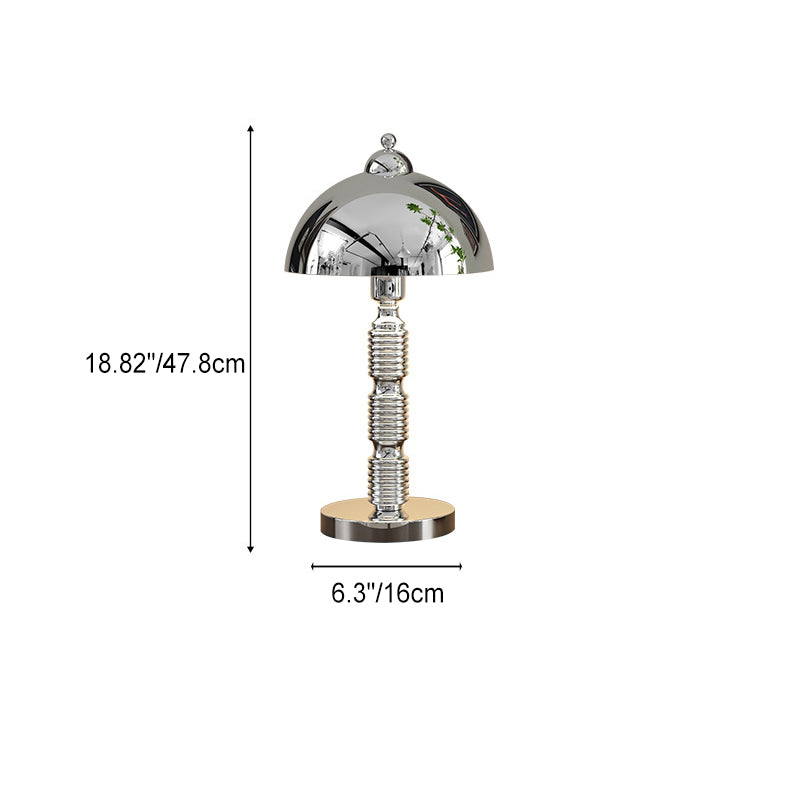 Iron Round Pleated Bedroom Table Lamp