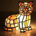 Stained Glass Cat Bedroom Table Lamp