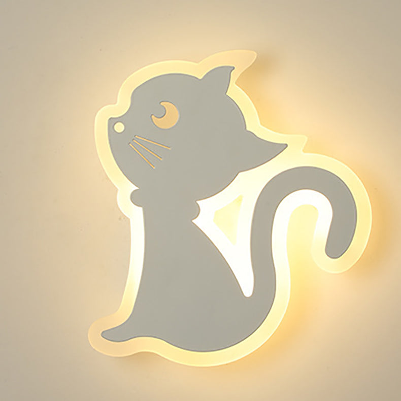 Cat-Shaped Acrylic Iron Bedroom Wall Lamp