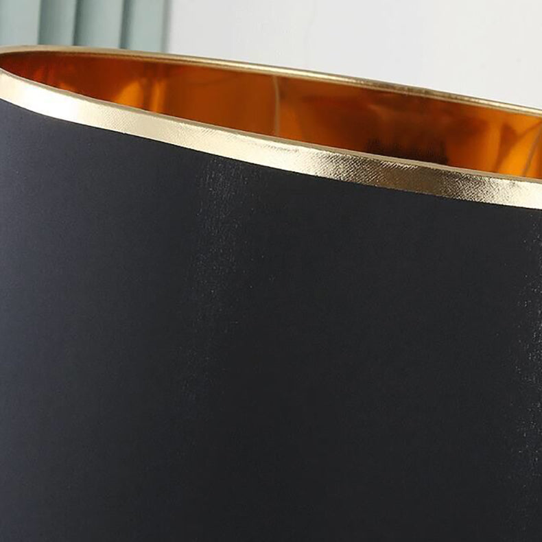 Cylinder Iron Fabric Living Table Lamp