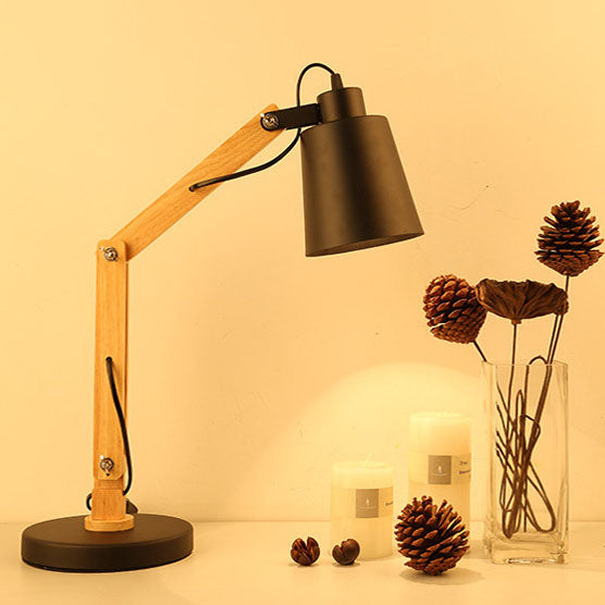 Classical Collapsible Wooden Iron Table Lamp