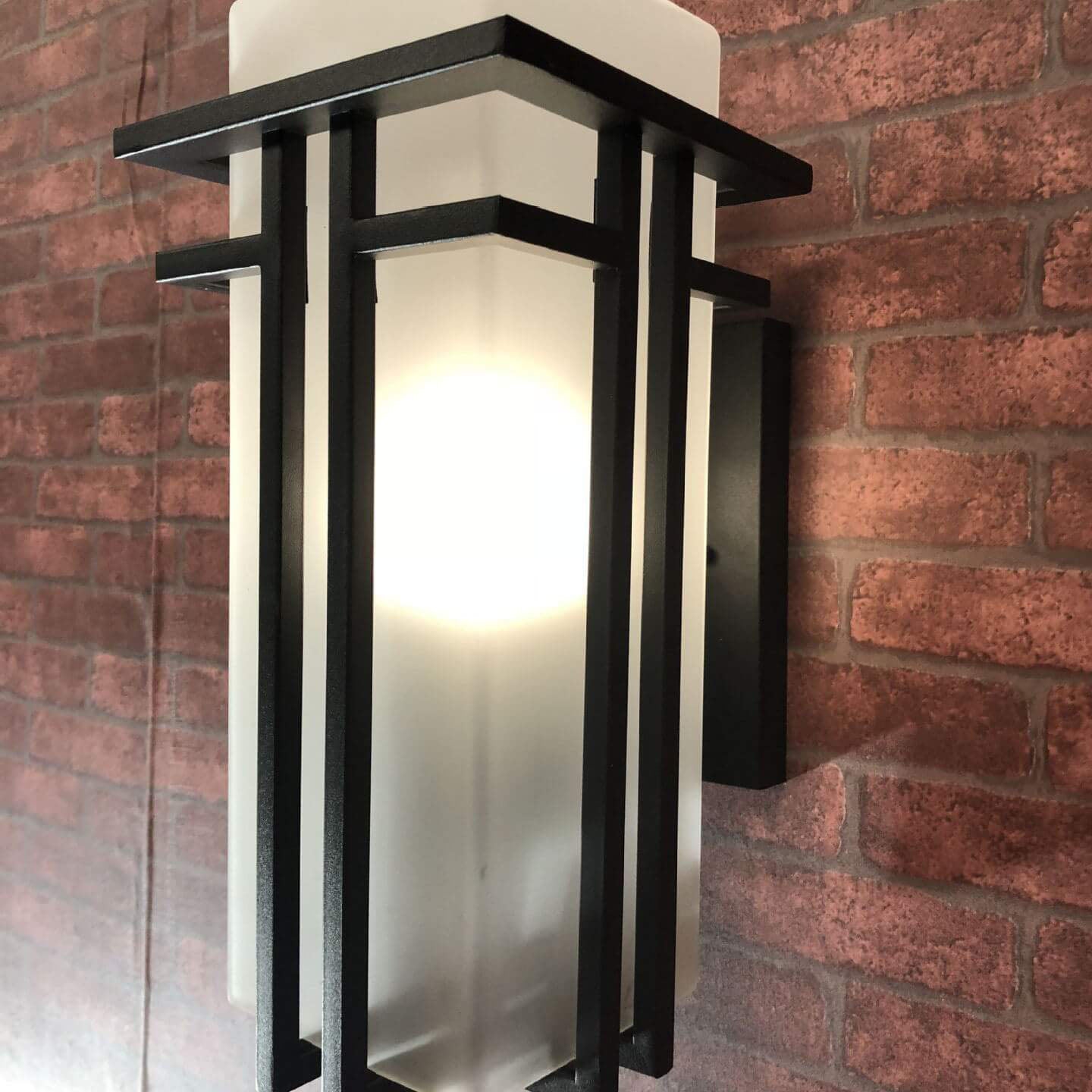Rectangular Glass Lampshade Outdoor Light