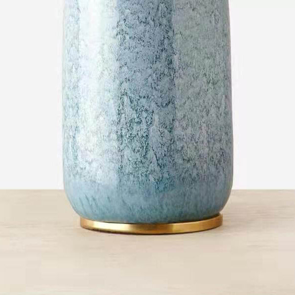 Cylindrical Ceramic Fabric Table Lamp