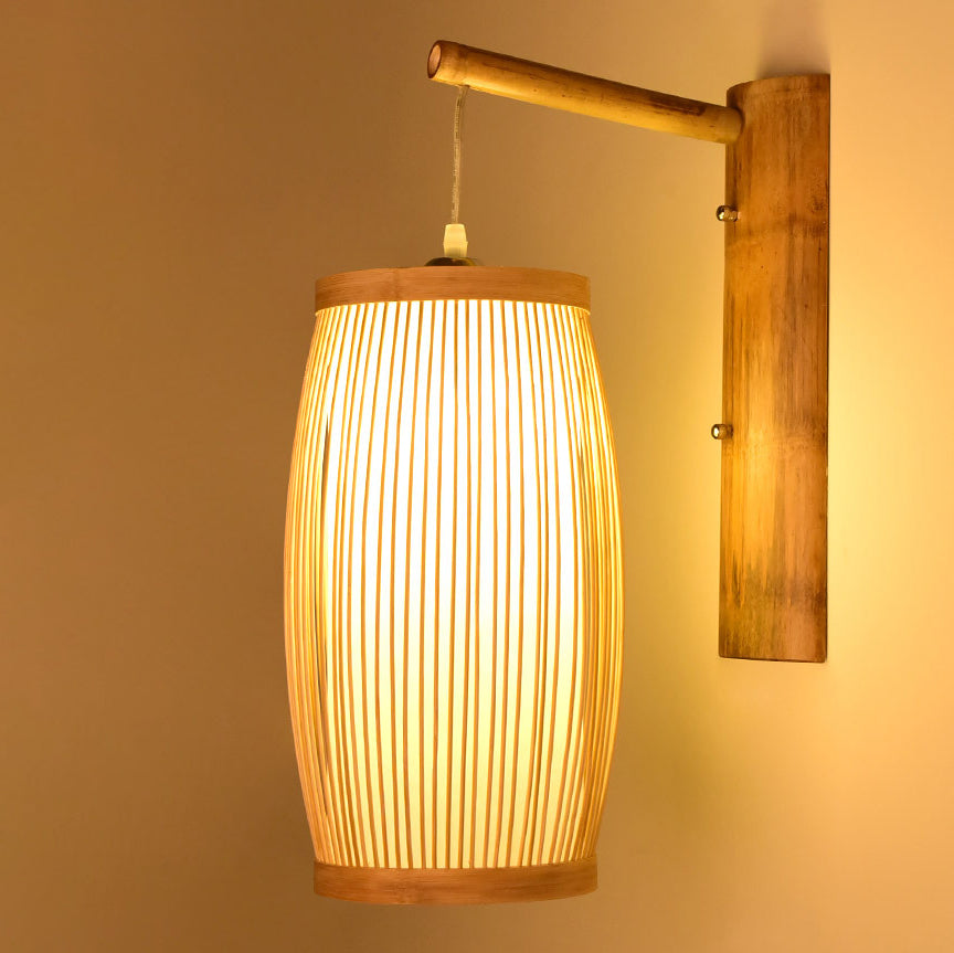 Cubic Bamboo Living Room Wall Lamp